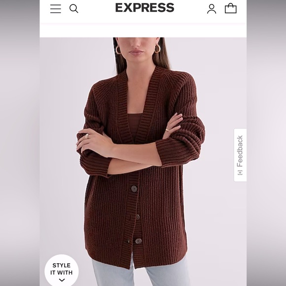 EXPRESS - London button down cardigan -NWT - Picture 2 of 15